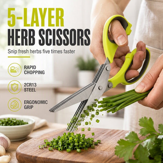⏳ FINAL 24 HOURS · 50% OFF🌿 5-Blade Herb Scissors – Skip Slow Knife Chopping