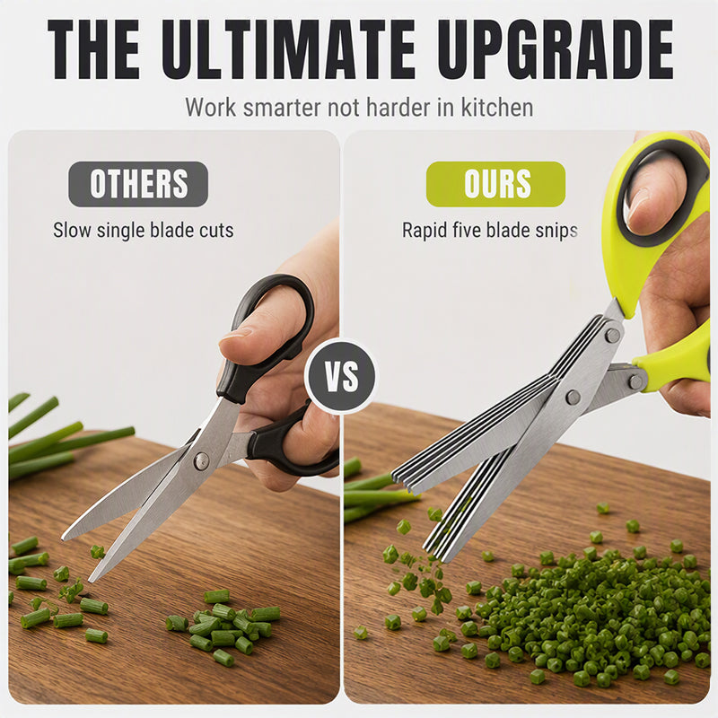 ⏳ FINAL 24 HOURS · 50% OFF🌿 5-Blade Herb Scissors – Skip Slow Knife Chopping