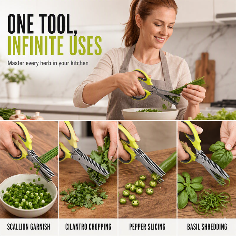 ⏳ FINAL 24 HOURS · 50% OFF🌿 5-Blade Herb Scissors – Skip Slow Knife Chopping