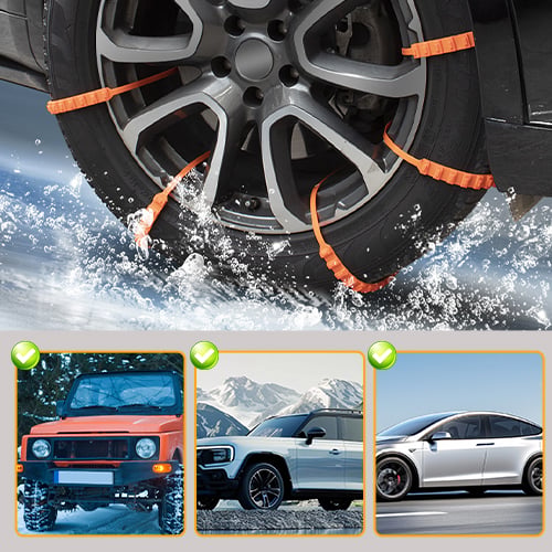 🚗 Universal Nylon Tire Chains for Snow & Ice Traction